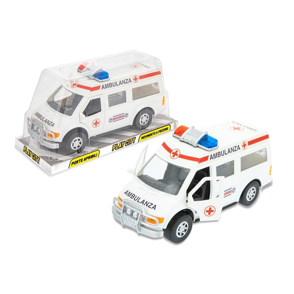 Toyland® 12cm (5) Pull Back & Go Die Cast Police Defender with Opening