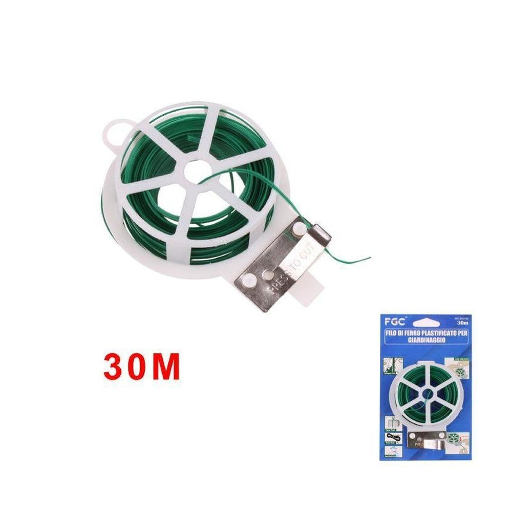 Set 4 Bobine Filo Da Giardinaggio Plastificato 50 M – Con Taglierino, Per Legare Piante E Rampicanti
