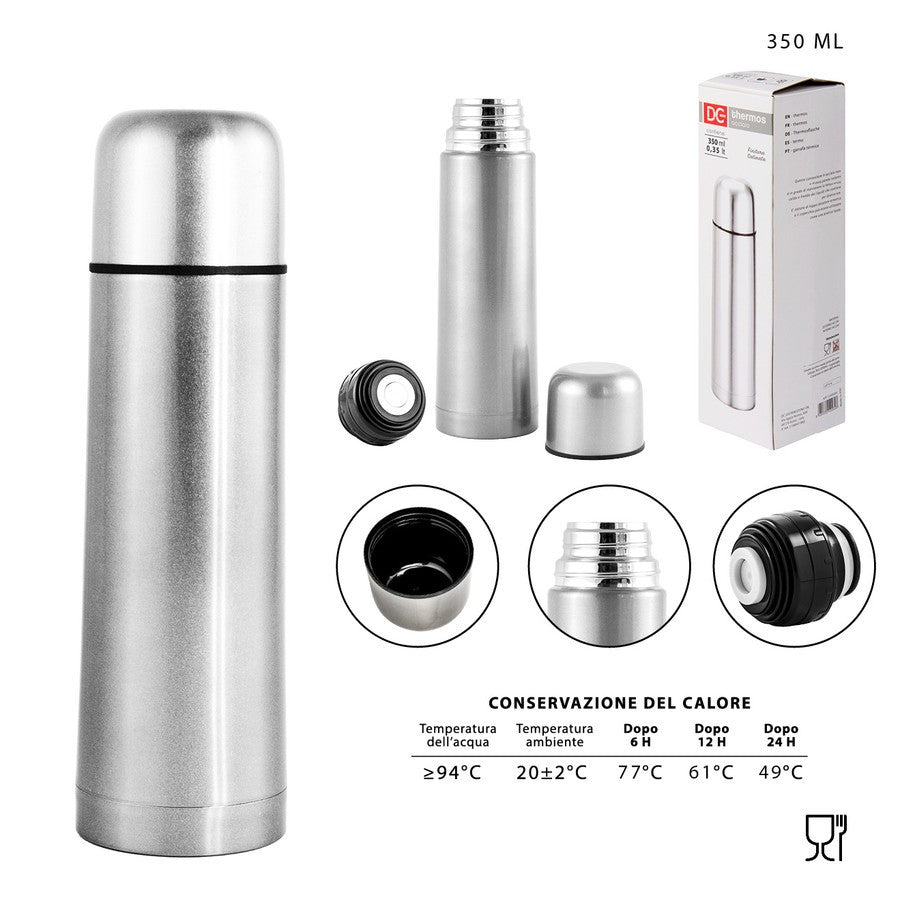 Quid Cocco Thermos In Acciaio Inossidabile 0,35L Bianco – Bottiglia Termica Senza BPA, Antigoccia, Lavabile In Lavastoviglie