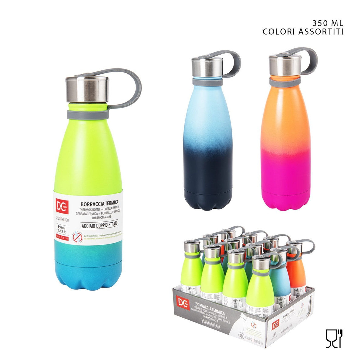 Borraccia Termica In Acciaio Inox Volhoply – 350 Ml, Colore Rosso, Mantiene Le Bevande Calde O Fredde. - 2