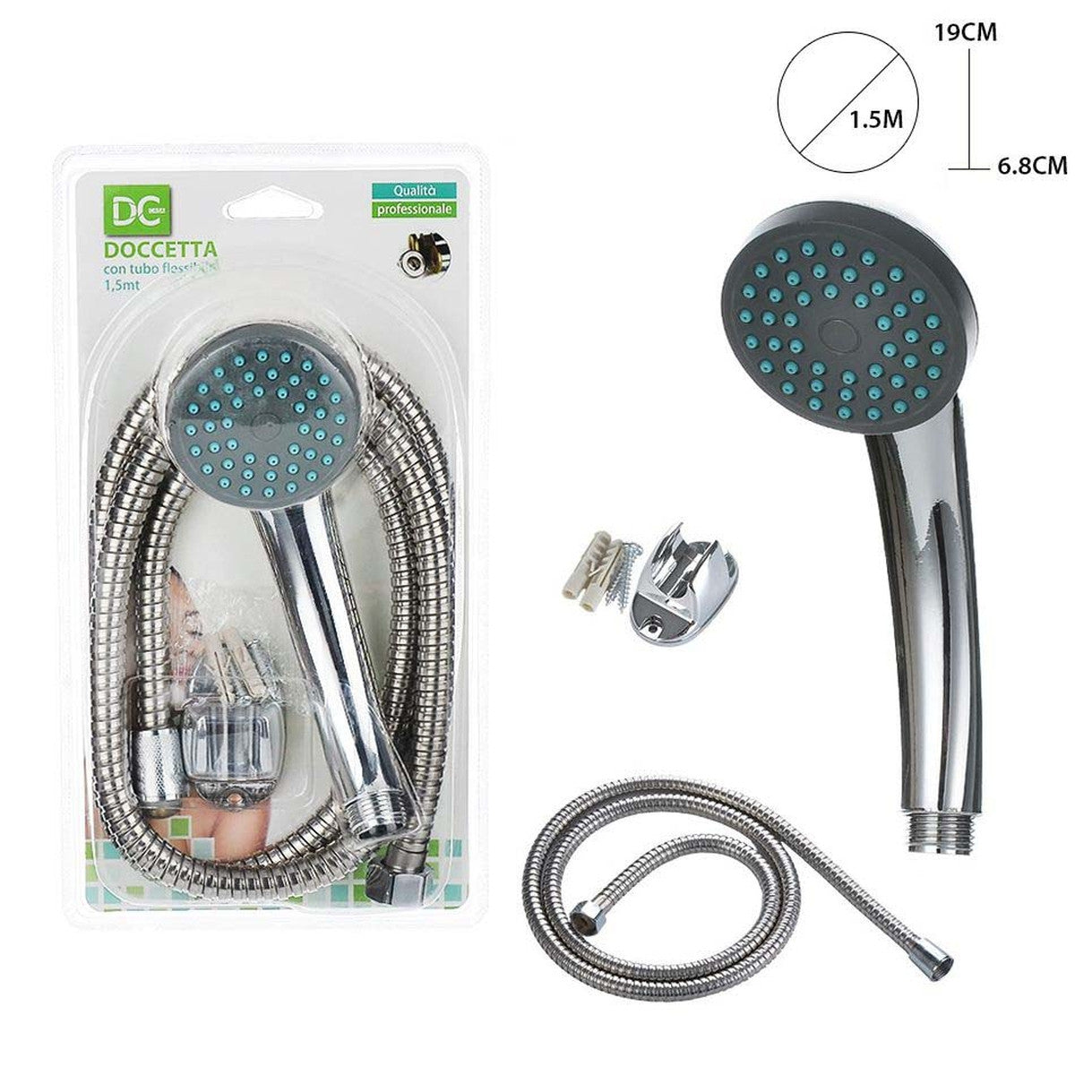 Dc - Doccetta 68Cm C/Tubo Flessibile 15Mt