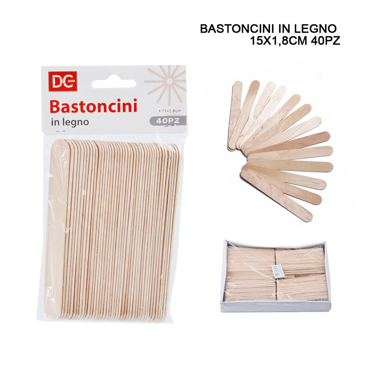 Dc - Bastoncini legno gelato 15Cm