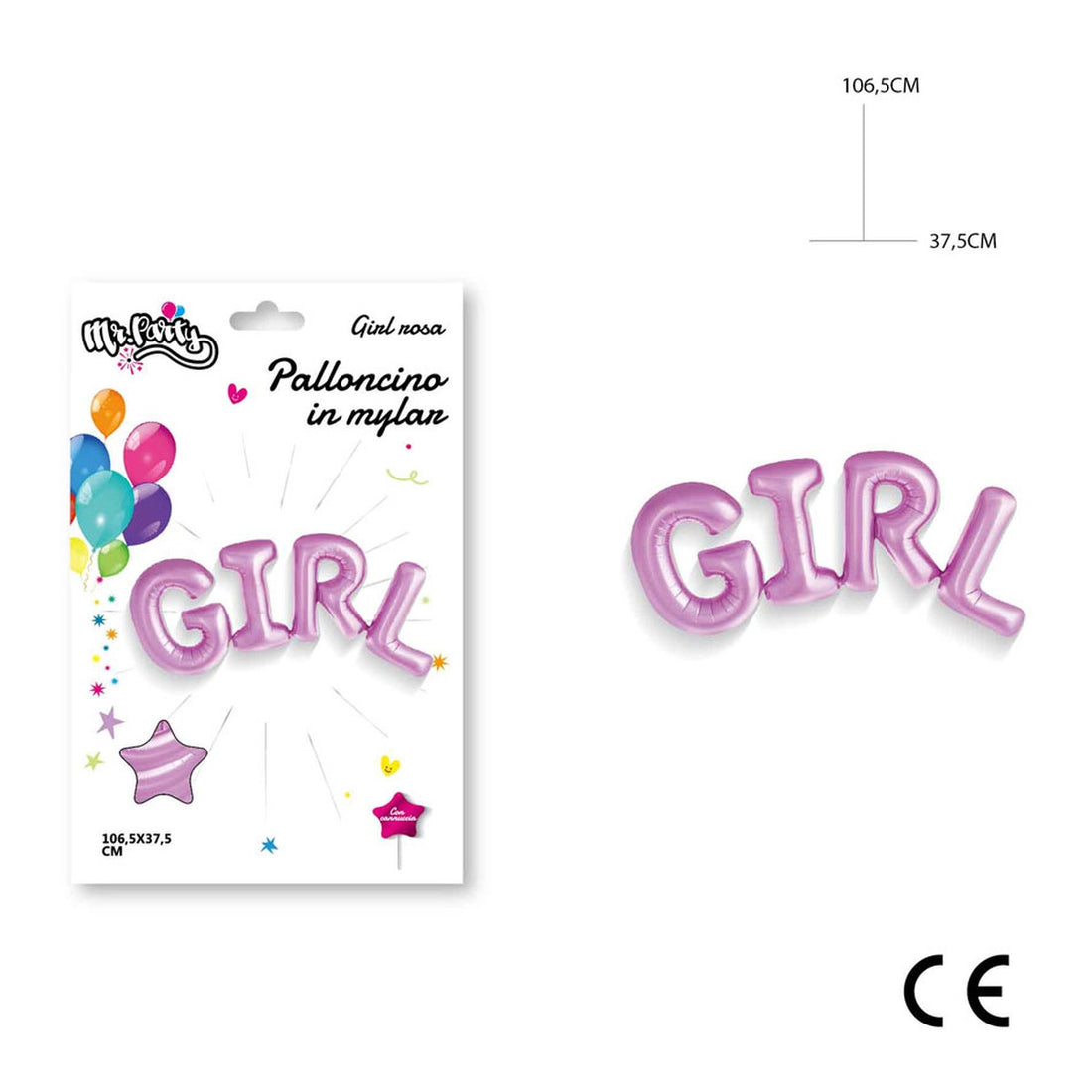 Dc - Palloncino Forma Girl Dc - 106.5X37.5 Rosa