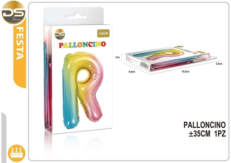 Dz - Party Palloncino Multicolore Lettere Alfabeto (A-Z) 35Cm