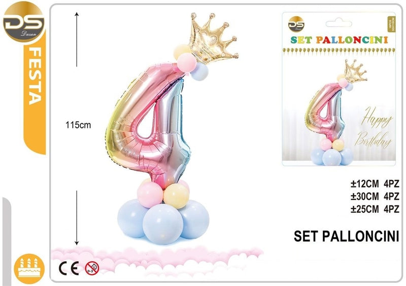 Dz - Party Set Di Palloncini Colorati numeri