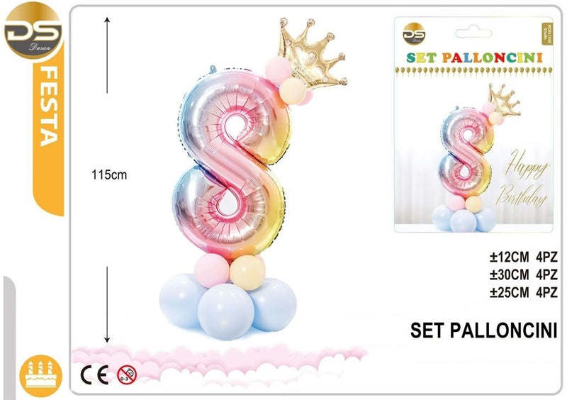 Dz - Party Set Di Palloncini Colorati numeri