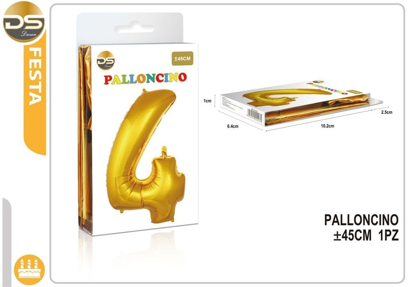 Dz - Party Palloncino Oro Numeri 45Cm