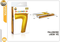 Dz - Party Palloncino Oro Numeri 45Cm