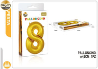 Dz - Party Palloncino Oro Numeri 45Cm