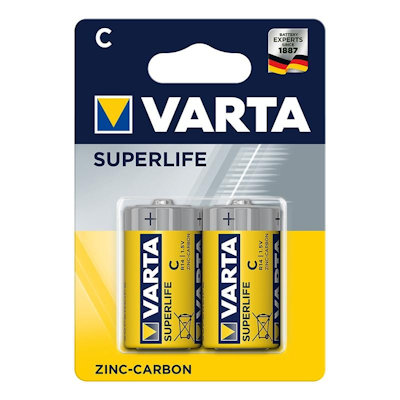 Varta Superlife Zn-C Mezza Torcia 1,5V 2Pz.