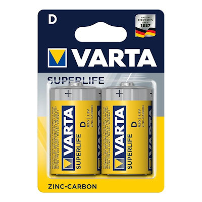 Varta Superlife Zn-C Torcia 1,5V D-R20 2Pz.