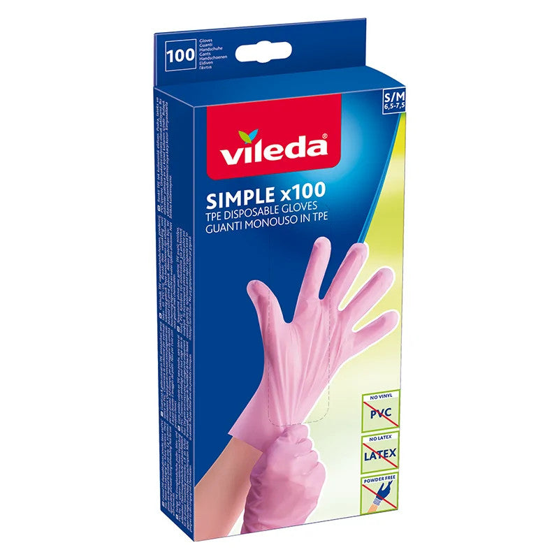 Vileda Guanti Simple Tpe 100Pz Taglia S/M