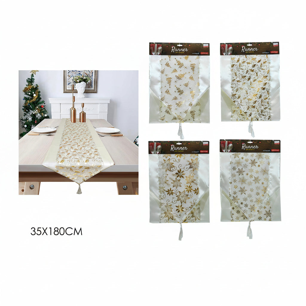 G.Natale Runner Crema C/Glitt. 35X180