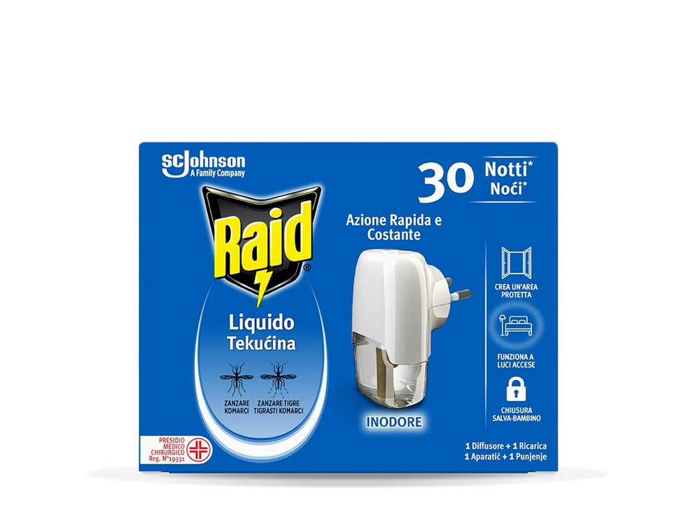 Raid - Liquido Base e Ricarica zanzare 30 Notti