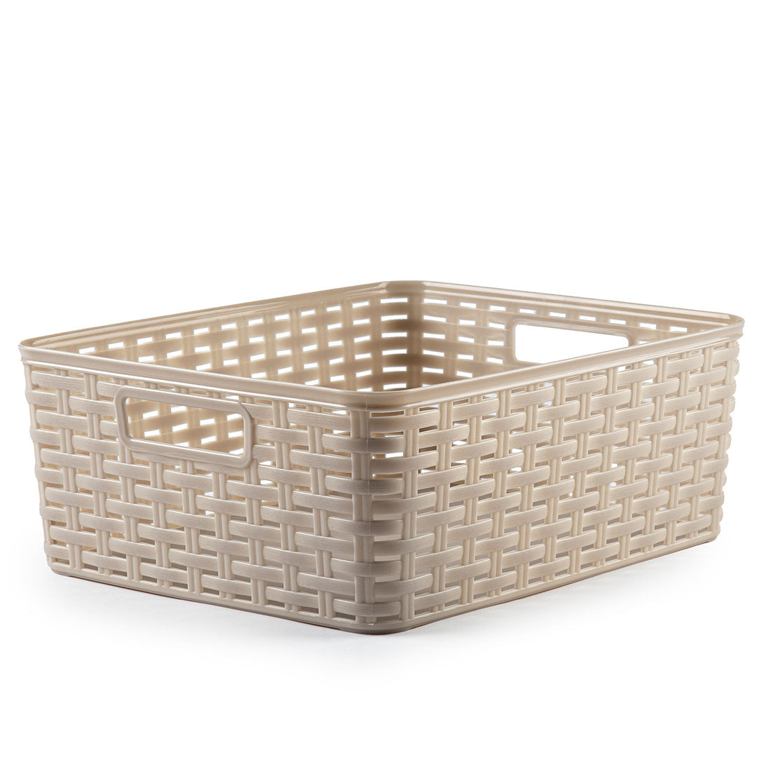 PlasticForte® Cesta Rattan 12L 36X28 Cm