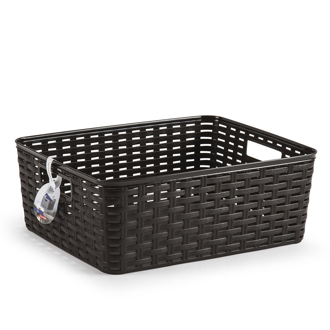 PlasticForte® Cesta Rattan 12L 36X28 Cm