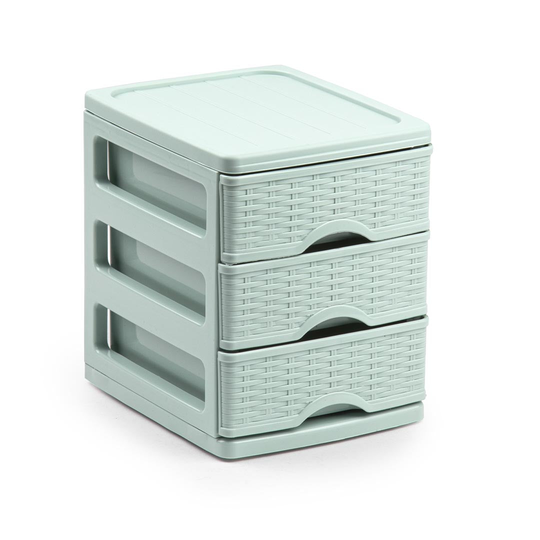 PlasticForte® - Turia 3 Drawer Wicker Chest of Drawers Vrm