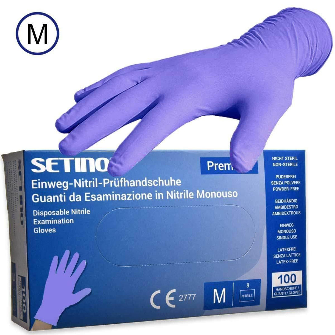 Setino Guanto Monouso In Nitrile Blu Mis.M