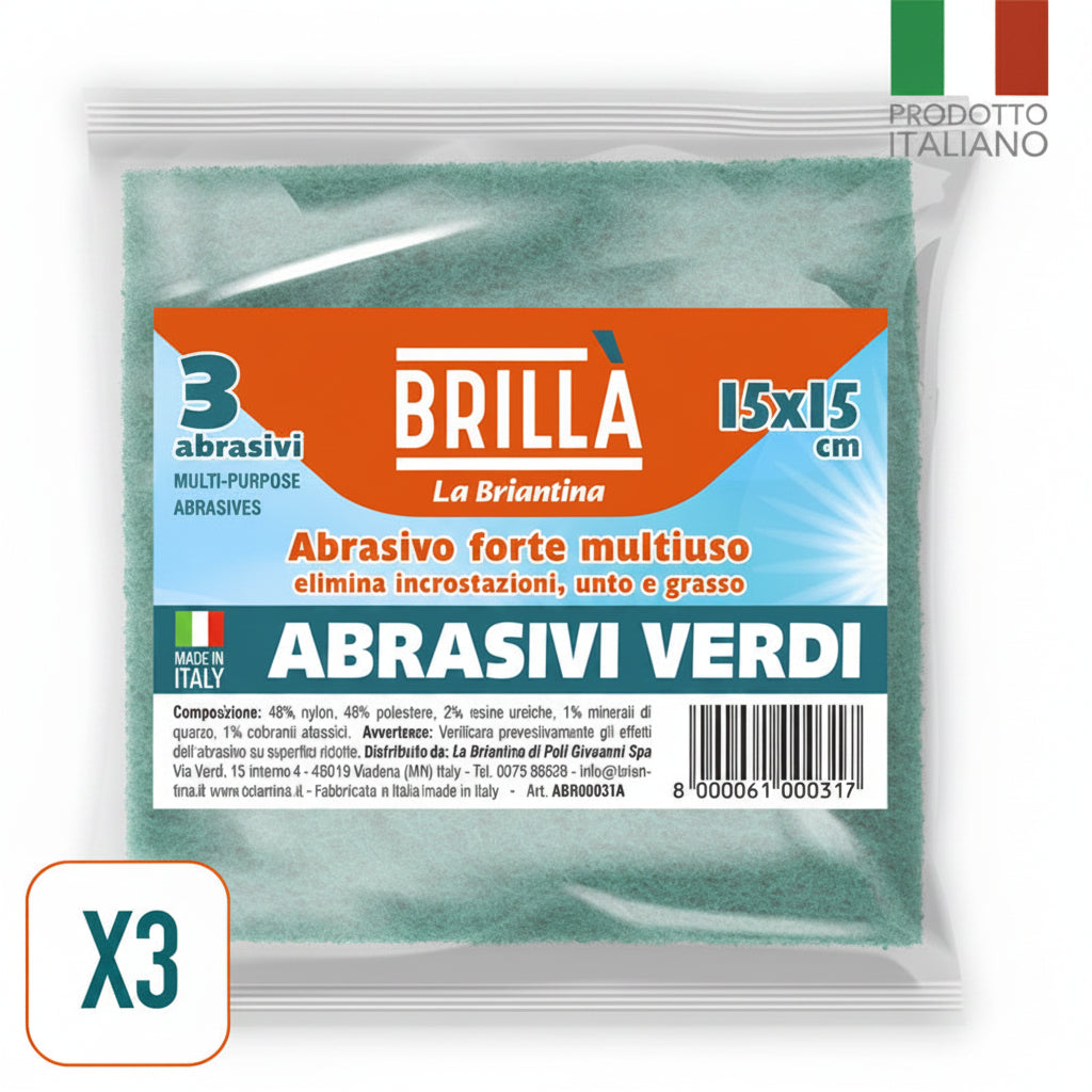 Brillà - Green Abrasives 3Pcs 15x15 cm