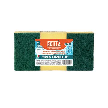 Brillà - Spugne tris brilla abrasive 3 pz art 015014