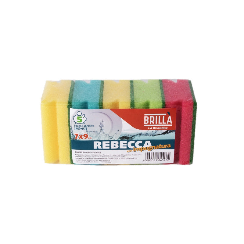 Brillà - Spugne abrasive impugnatura rebecca 5 pz