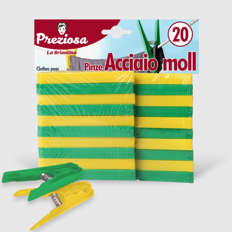 Preziosa Pinze Bucato Acciaio Moll 20Pz