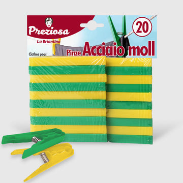 Preziosa Pinze Bucato Acciaio Moll 20Pz