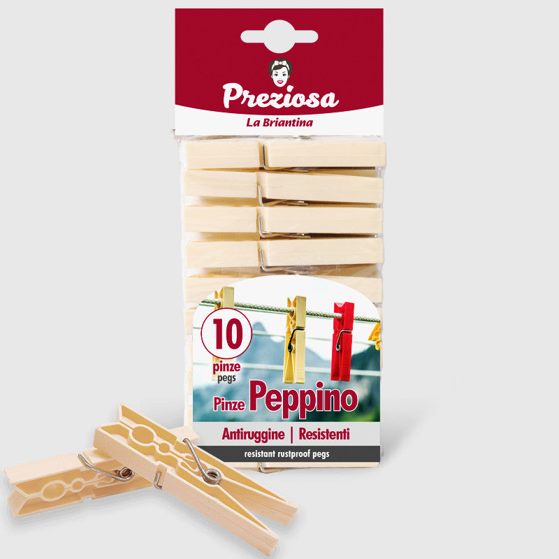 Preziosa Pinze Bucato Tipo Legno Peppino 10Pz