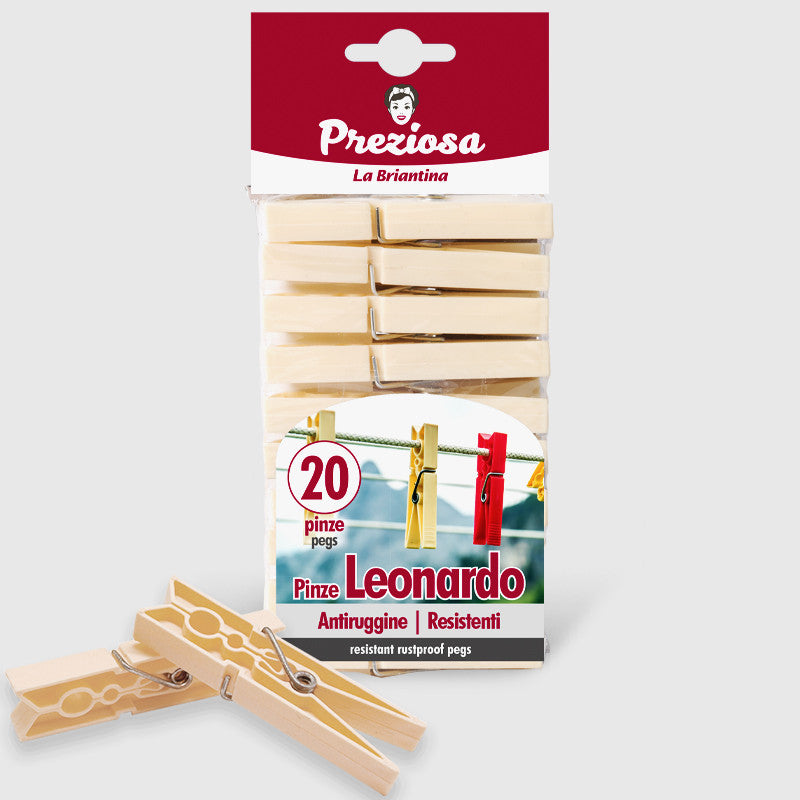 Preziosa Pinze Bucato Tipo Legno Leonardo 20Pz