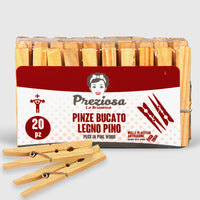 Preziosa Pinze Bucato Legno Pino 20Pz