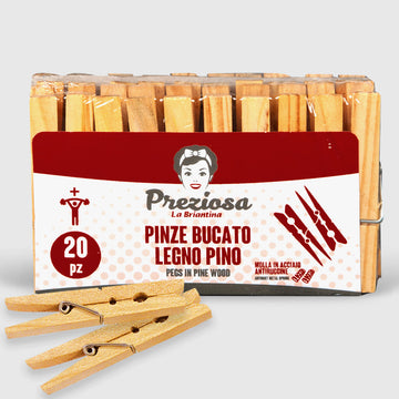 Preziosa Pinze Bucato Legno Pino 20Pz