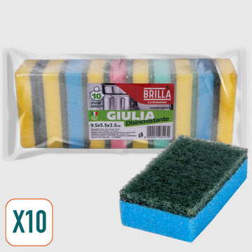 Brillà - Spugne Abrasive Giulia 10 Pz 95x55x25 cm