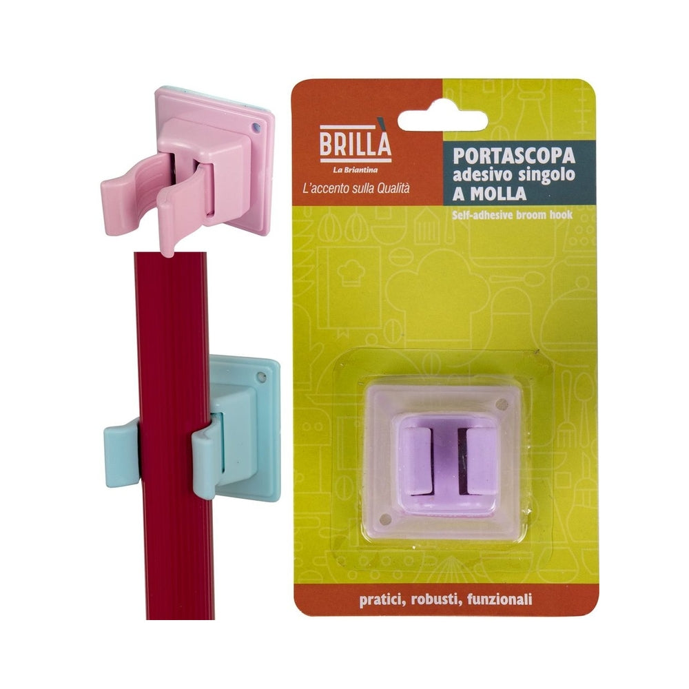 Portascopa Adesivo A Molla Singolo Colori Assor