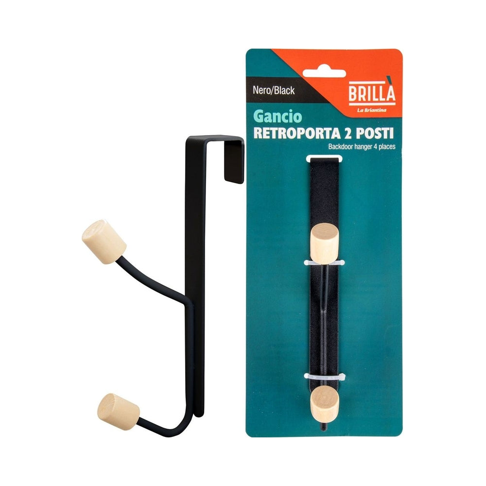 BRILLA REAR DOOR HOOK 2 PLACES BLACK METAL