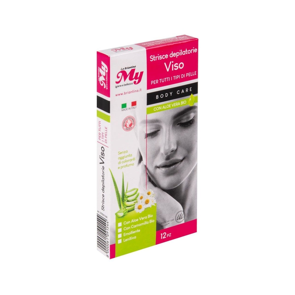 FACE DEPILATORY STRIPS 12 PCS ALOE VERA