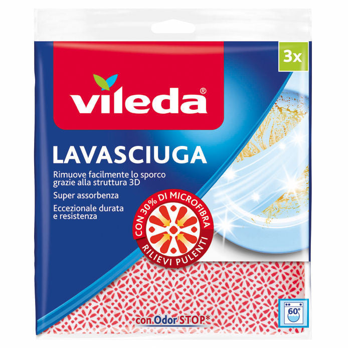 Vileda - Lavasciuga con odor stop 3PZ microfibra