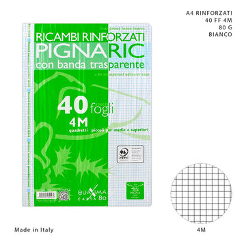 Pigna - Ricambi Rinforzati A4 40FF 80g 4M Bianco