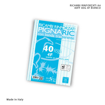 Pigna - Ricambi Rinforzati A4 40FF 80g 4F Bianco