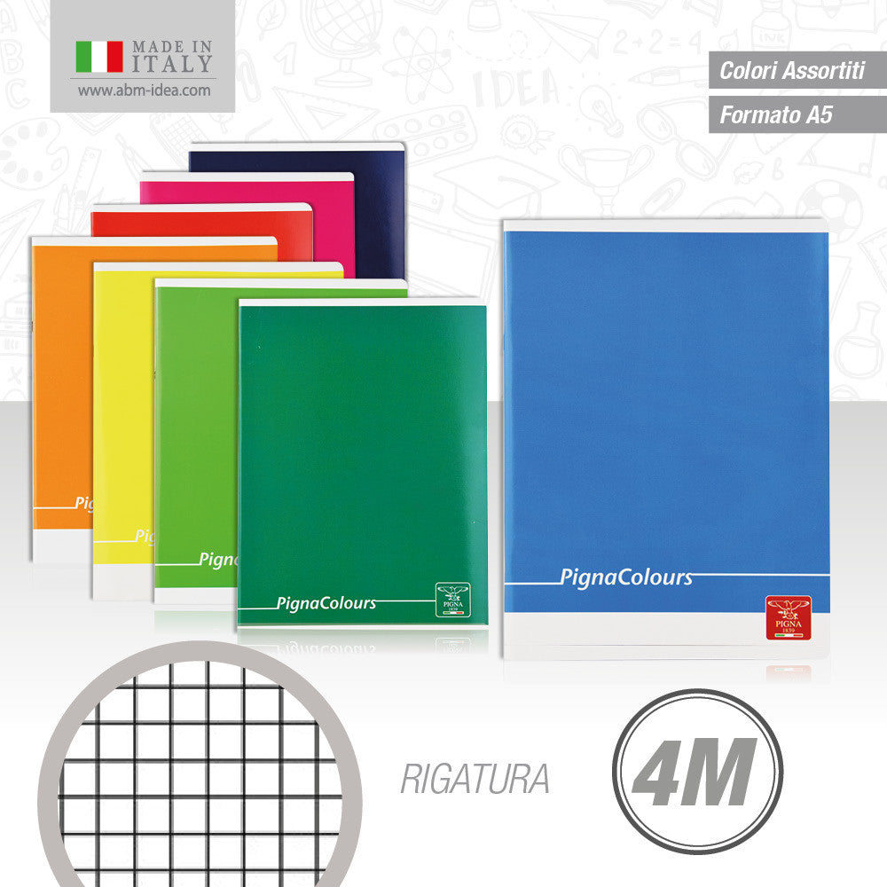 Pigna - Quaderno A5 42Ff 4M 80G Colours Assortito Casuale