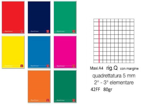 Pigna Quaderno Maxi A4 42Ff 80G 0Q Colours