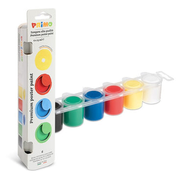 Primo - Vaschetta tempera 6 colori assortiti 25 Ml