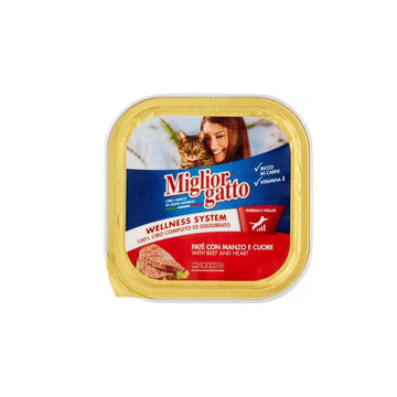 Miglior® - Gatto Vaschette 100Gr Manzo E Cuore