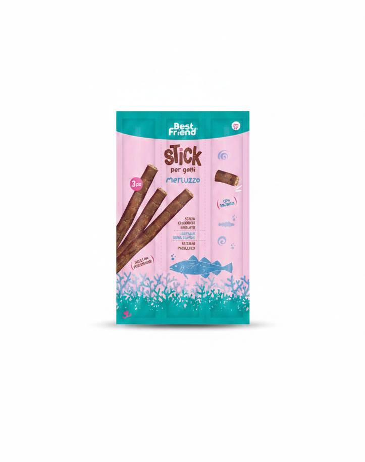 Best Friend 3X Sticks Per Gatti 18 G Merluzzo