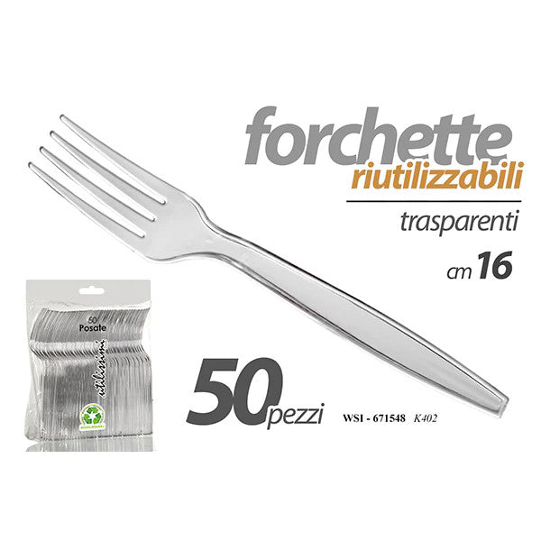 Gicos 50 Forchette Riutilizzabili 16Cm K402-50