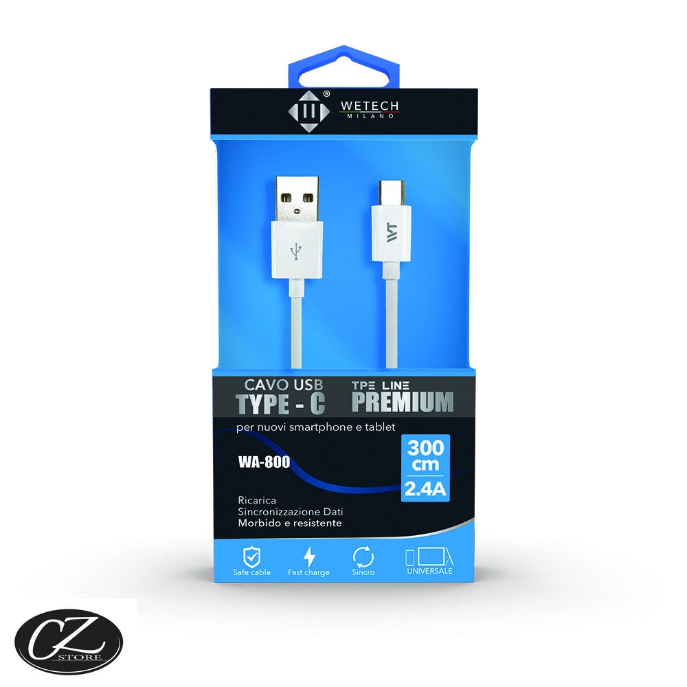 Wetech Cavo Usb C In Tpe Premium 2.4A 3 Mt