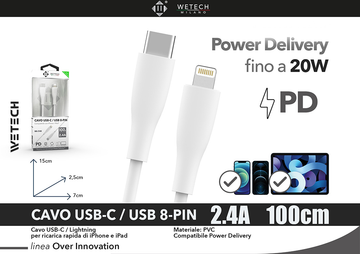 Wetech Cavo Usb C-Usb 8Pin 100Cm 2.4A