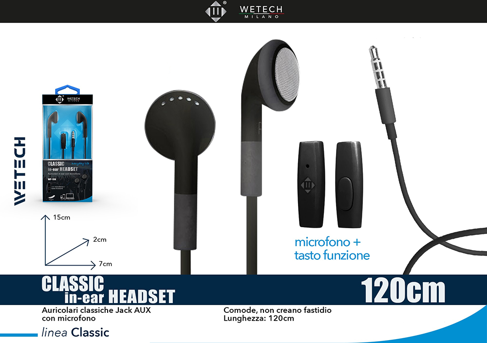 Wetech Auricolari Classici Con Microfono Wp19N