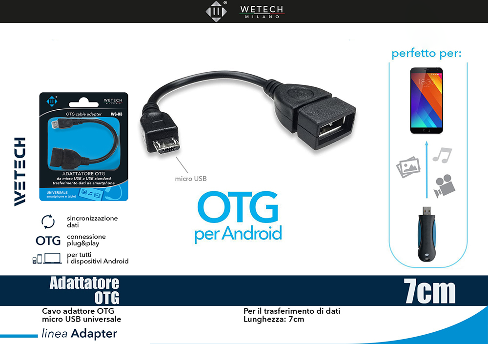 Wetech Adattatore Otg Micro Usb