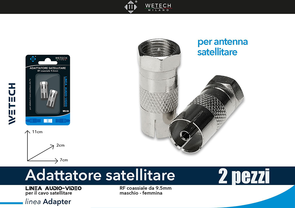 Wetech Adattatore Rf Coassiale Maschio-F