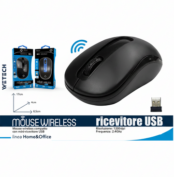 Wetech Mouse Ottico Wireless Con Ricevitore